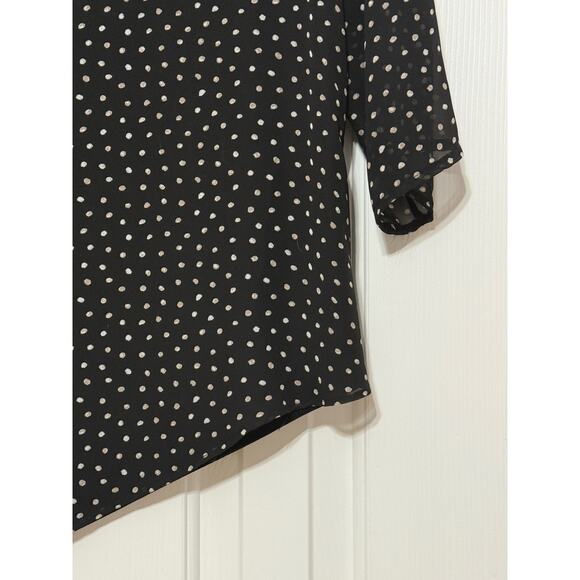 Chico's Travelers Black Polka Dot Blouse/Tunic, Size 3 - Picture 5 of 6